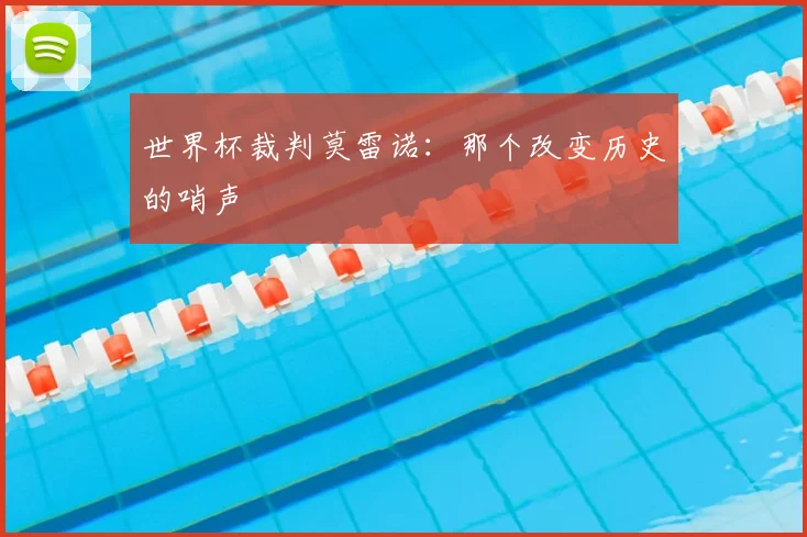 世界杯裁判莫雷诺：那个改变历史的哨声
